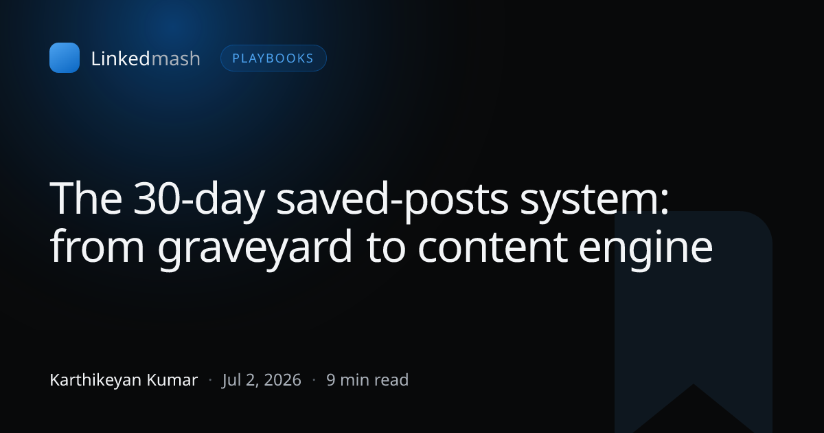 The 30-day saved-posts system: from graveyard to content engine